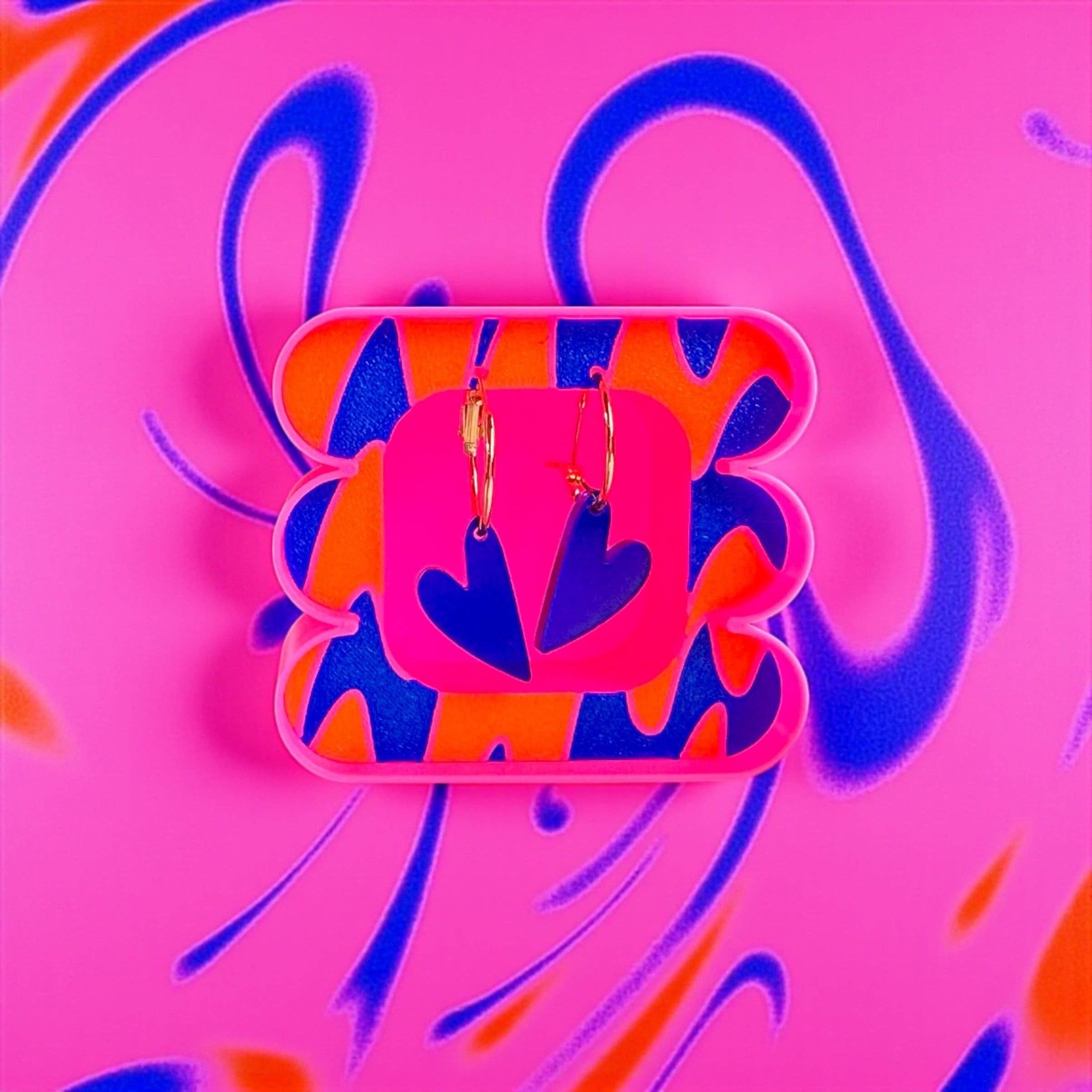 Ohrringe / Herzen / Blau