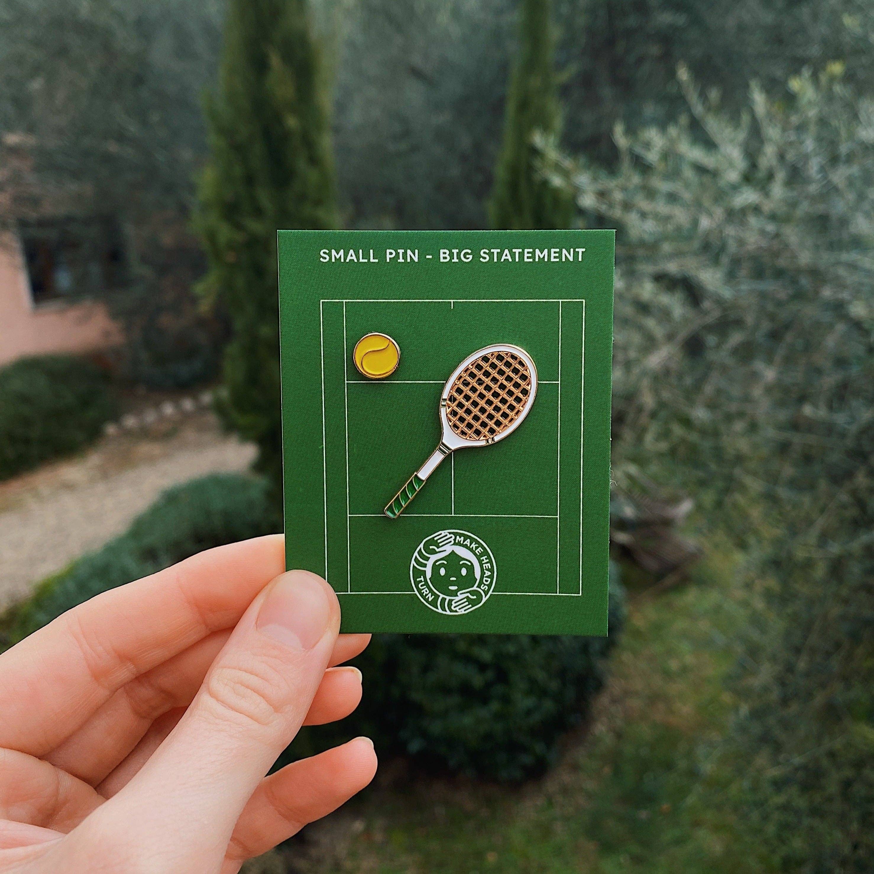  hochwertiger  Emaille-Pin in Form eines Tennisschlägers