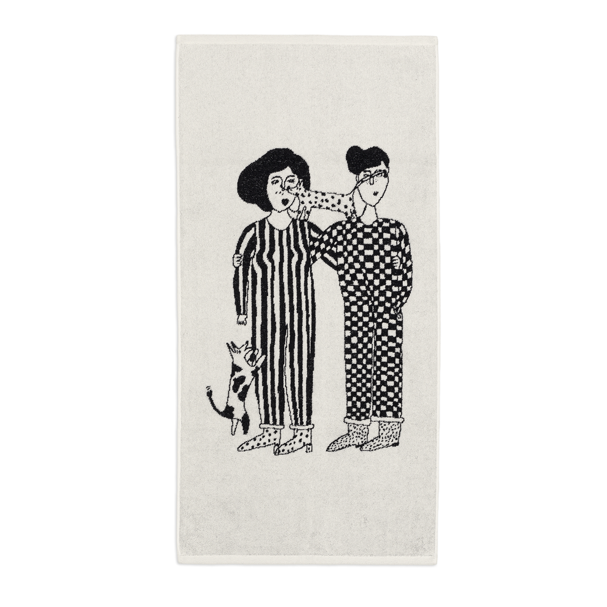 Helene b Set aus 2 Baumwoll-Handtüchern mit Paar-Motiv - Togethery