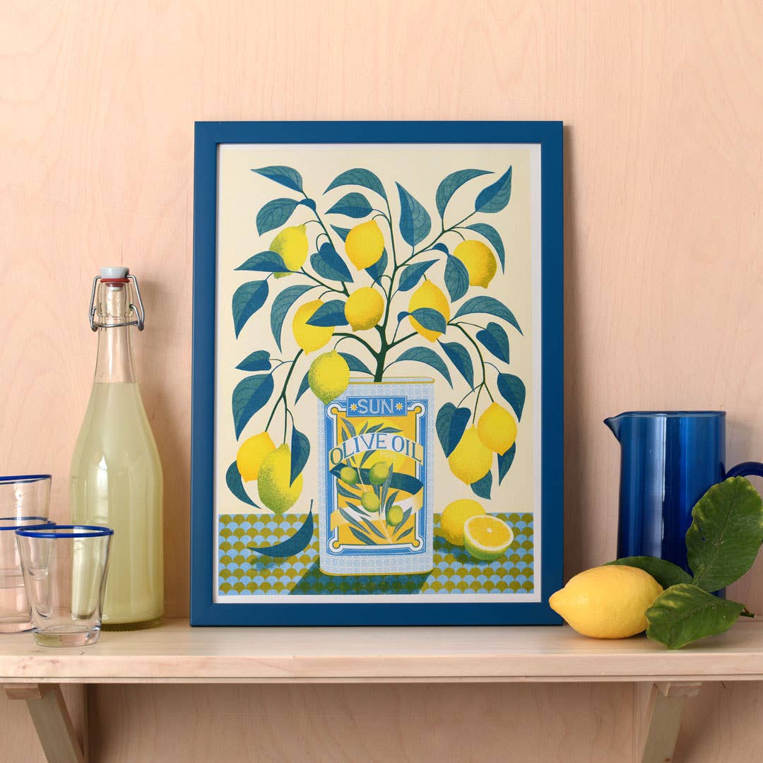 Riso Art Print / A3 / Zitronenbaum