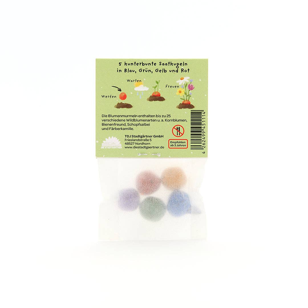 5 Blumenmurmeln im Tütchen "Gans lieben Dank" - Togethery