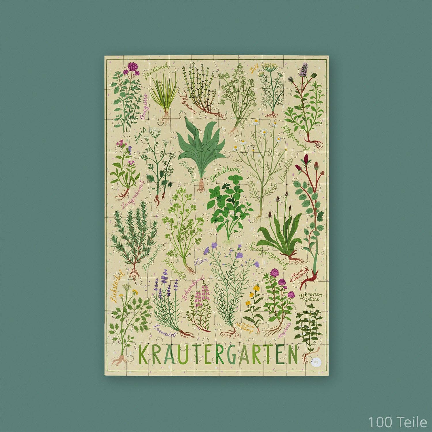 Kräutergarten Puzzle / 1000 Teile / Küchenkräuter & Wildkräuter / illustriert von Susann Hoffmann