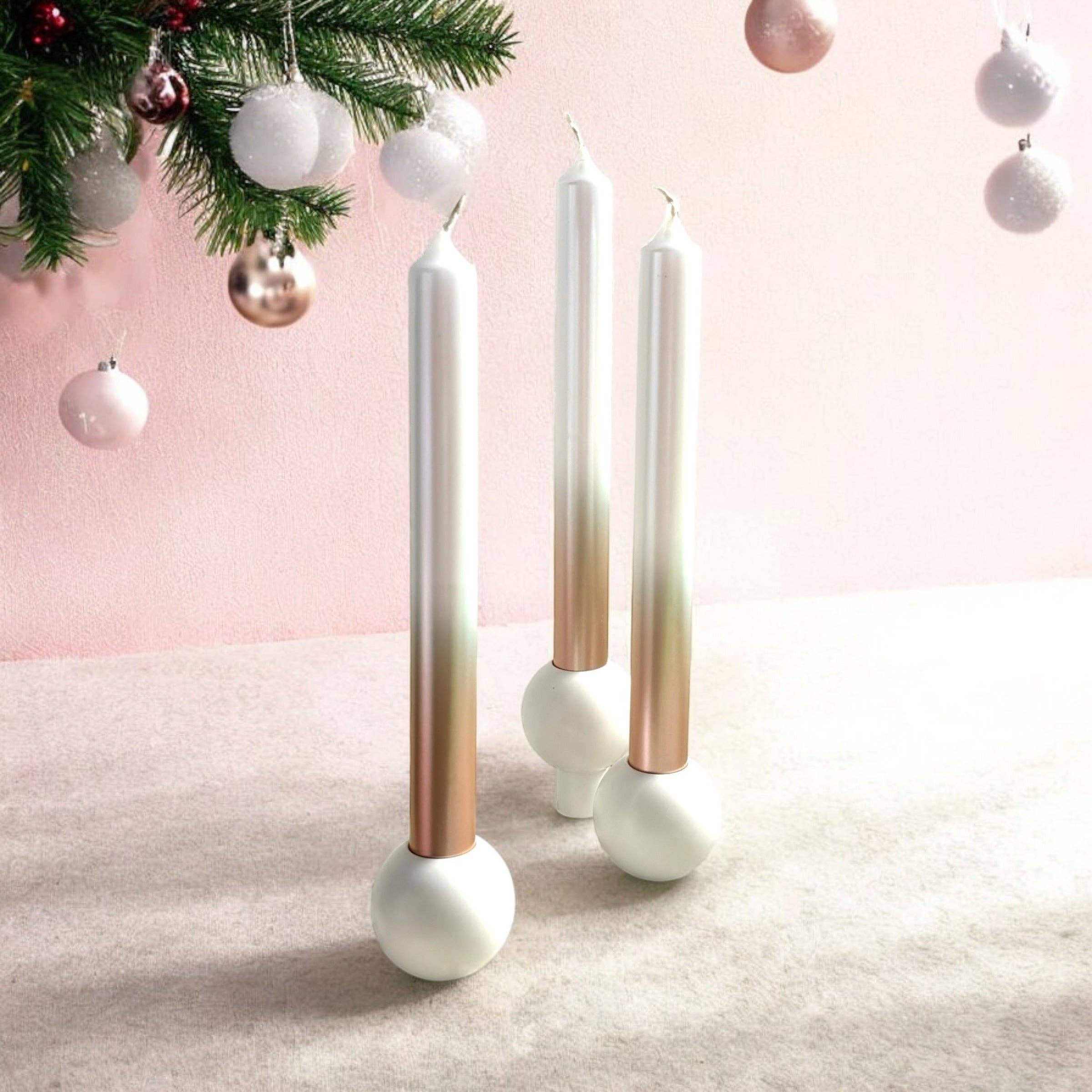 Dip Dye X-Mas / Super Glamourös / 3er-Set / Weihnachtskerzen