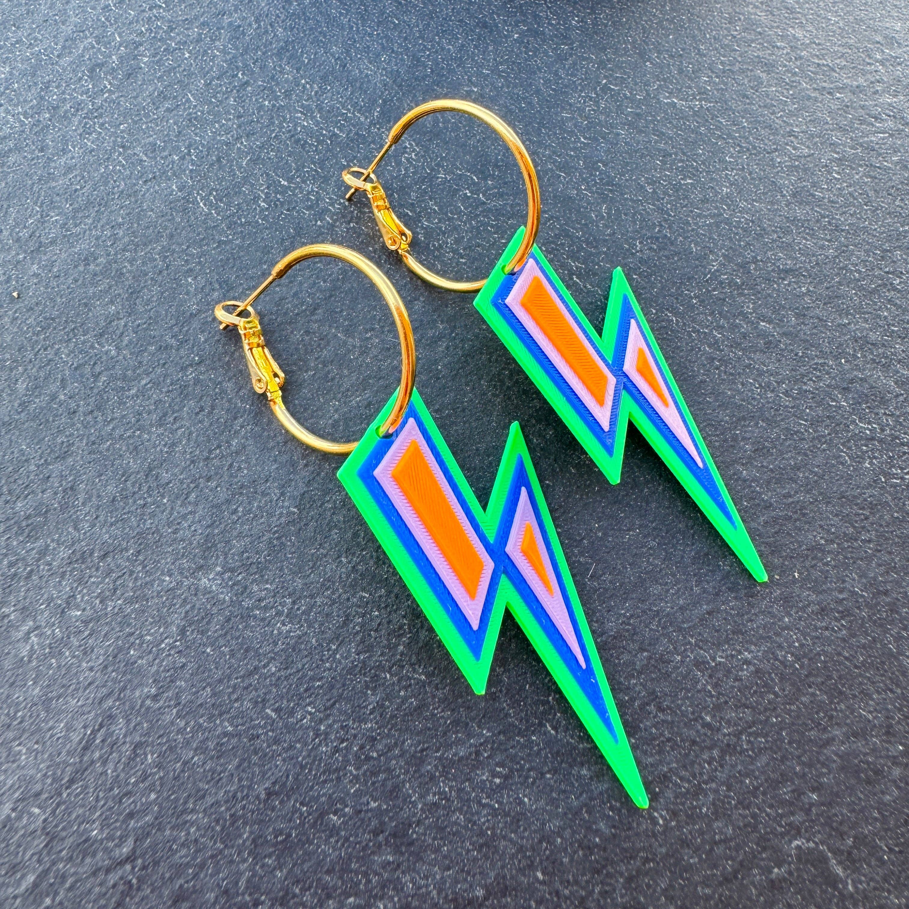 FLASH – Ohrringe Blau  Blitz