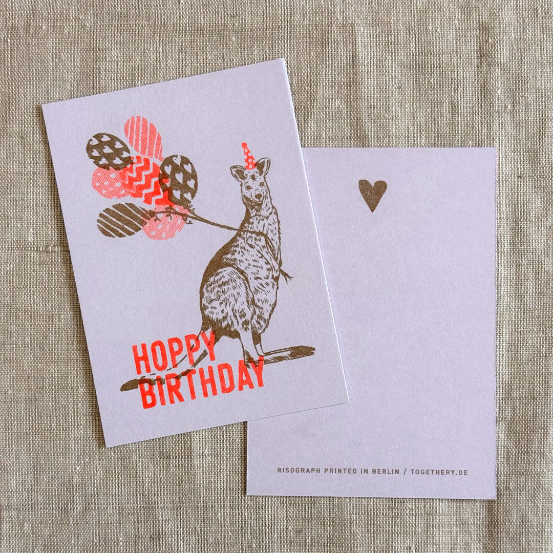 Karte / A7 / Hoppy Birthday / Känguru