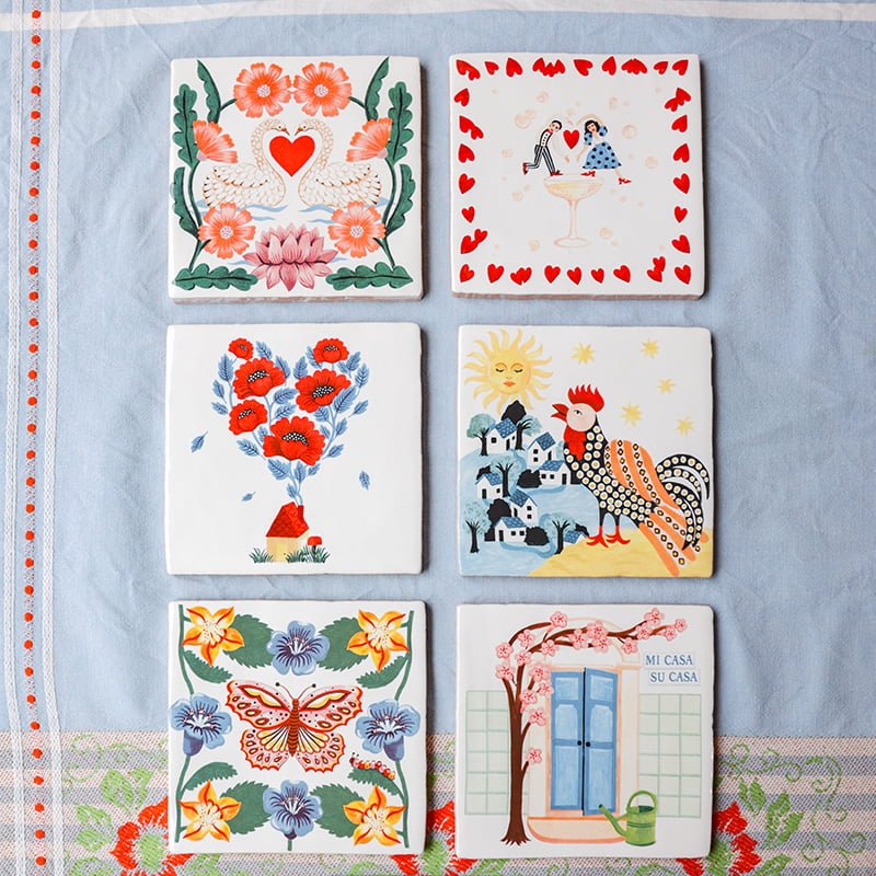 Keramikfliese / FÜR IMMER ZUSAMMEN Schwan