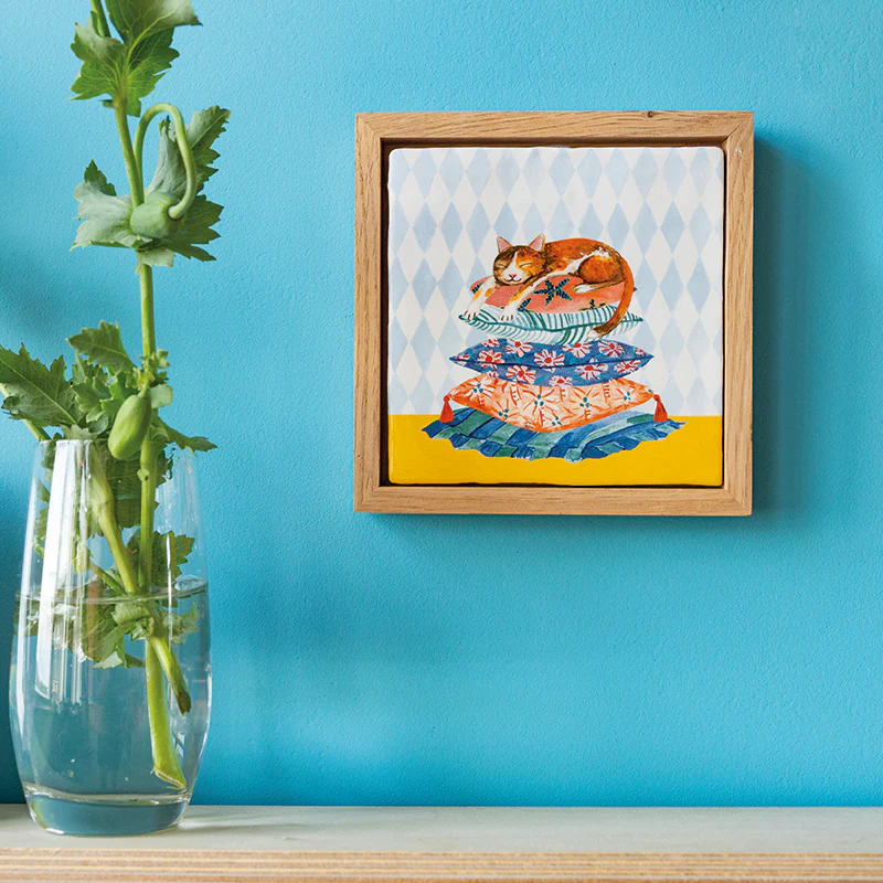 Keramikfliese / SCHLAFENDE KATZE