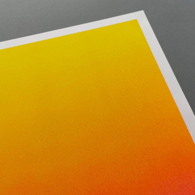 Riso Art Print / A3 / Verlauf von Gelb zu Pink / Risographie