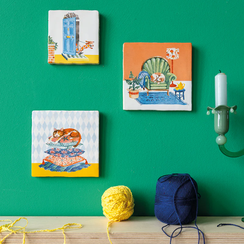 Keramikfliese / SCHLAFENDE KATZE