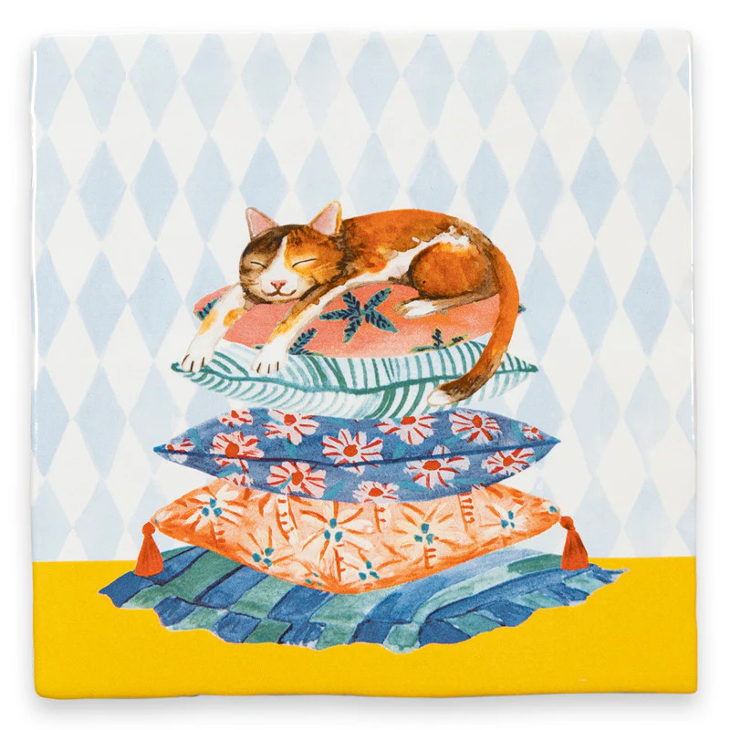 Keramikfliese / SCHLAFENDE KATZE