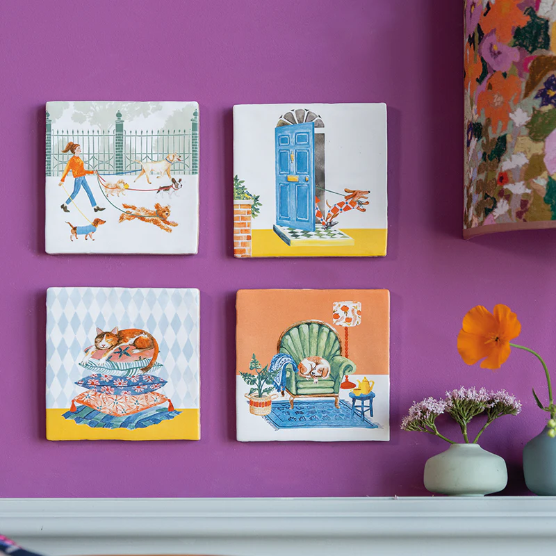 Keramikfliese / SCHLAFENDE KATZE