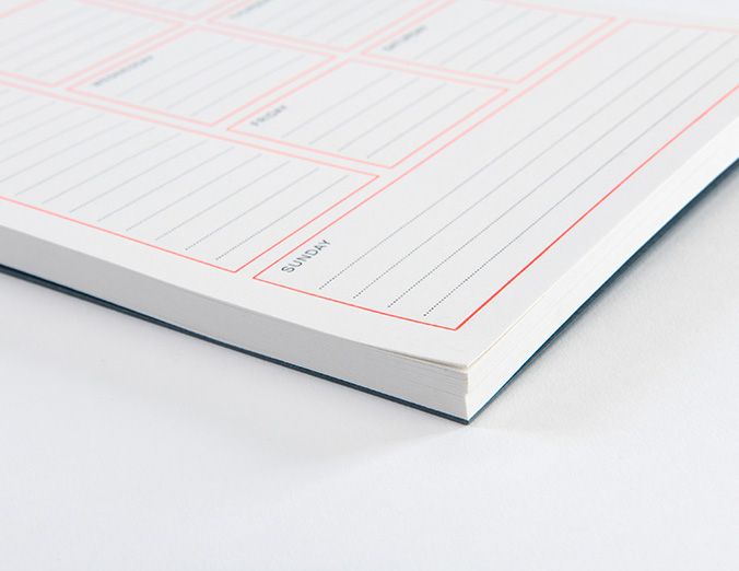 Gmund Letterpress Weekly Planner - Neon orange/blau