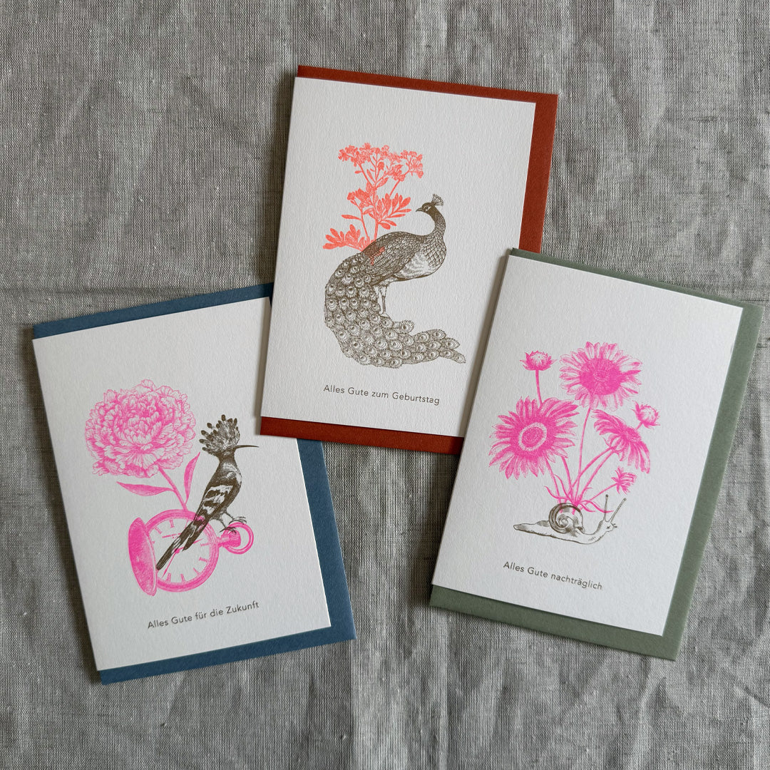 Klappkarte personalisiert / Motiv und Druckfarbe nach Wahl / Umschlag inklusive