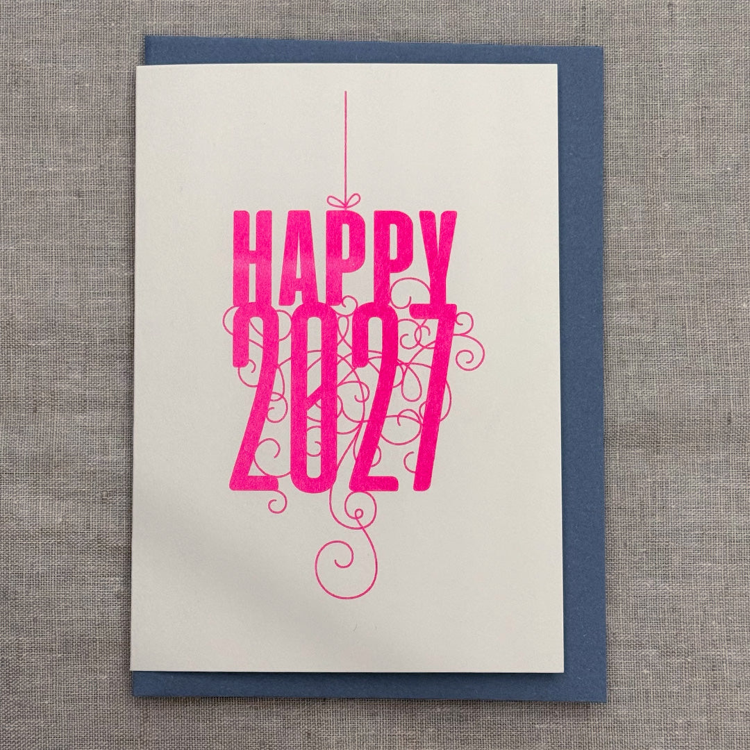 Klappkarte / Fancy Type / Happy 2027 / Neujahrskarte
