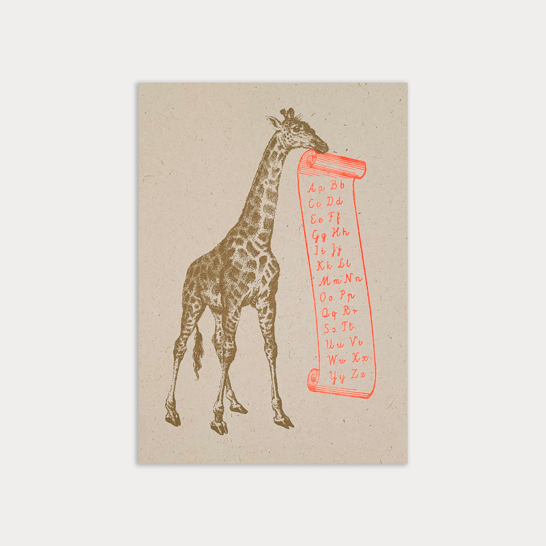 Postkarte / Giraffe / ABC - Togethery